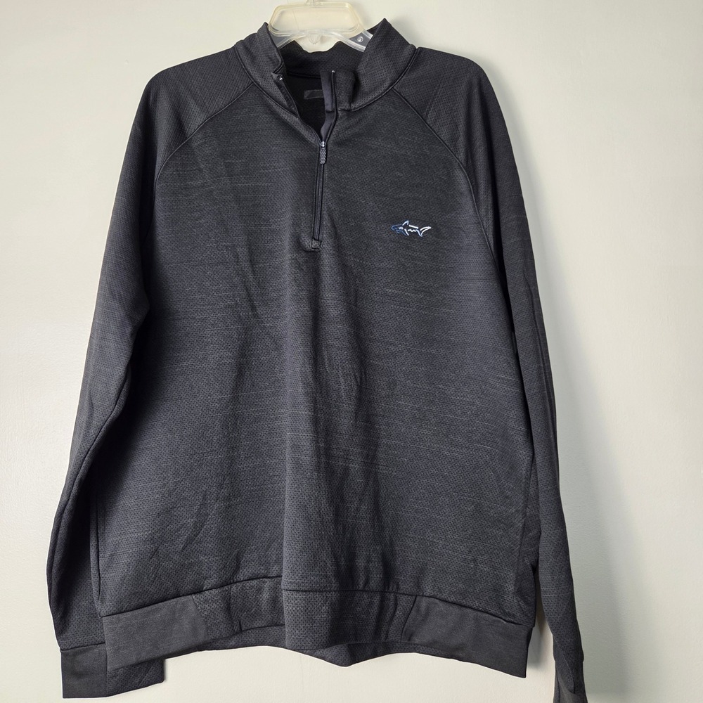 Greg Norman Mens Charcoal Gray 1/4 Zip Pullover Textured Golf Sweater XXL